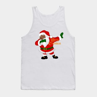 dabbing black santa claus funny christmas Tank Top